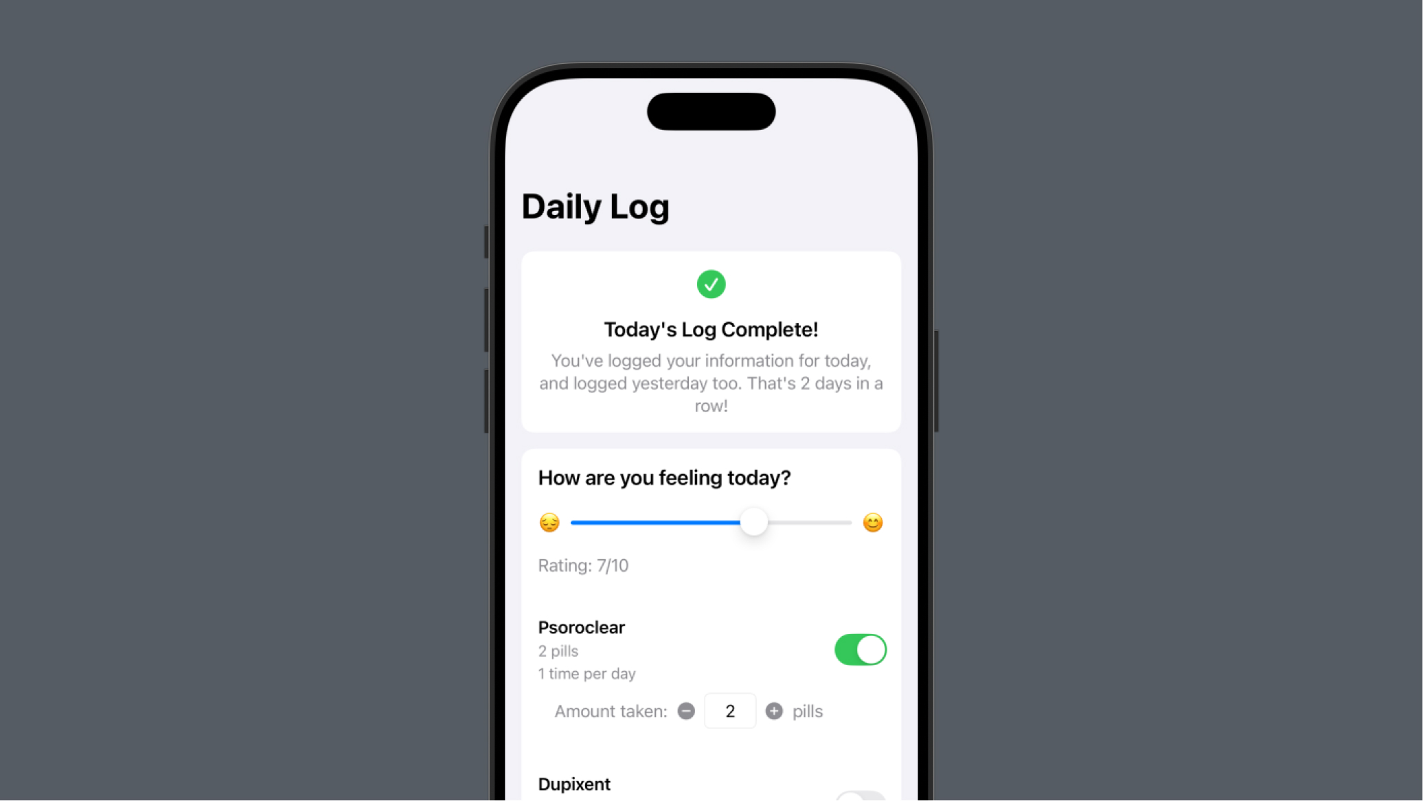 Silk daily logging interface